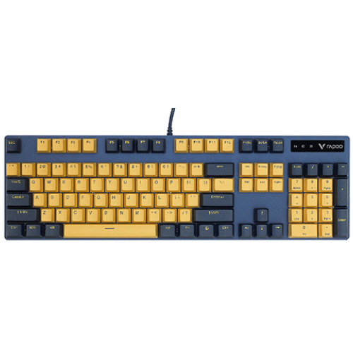 Rapoo V500PRO Wired Mechanical Gaming Keyboard — Backlit, Yellow-Blue