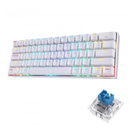 Redragon K530 Draconic Mechanical Gaming Keyboard — 60% Compact, RGB, Wireless, Blue Switch, White