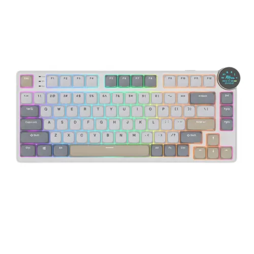 Royal Kludge N80 Low-Profile Mechanical Keyboard — Tri-Mode RGB, Pearly Dawn