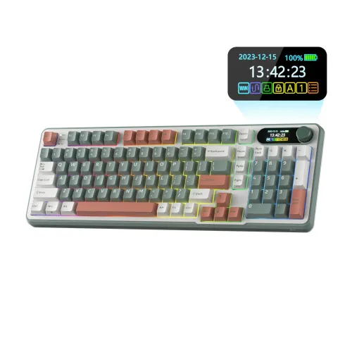 Royal Kludge S98 Mechanical Keyboard — Tri-Mode, Hot-Swappable, Chartreuses Switch, With Display