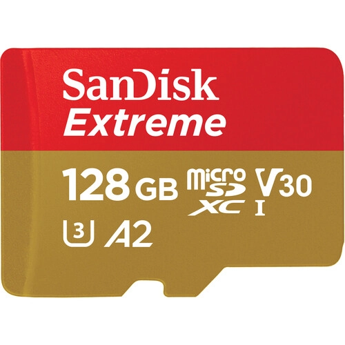 SanDisk Extreme microSDXC UHS-I Memory Card (SDSQXAA-128G-GN6MN) — 128GB, 190MB/s