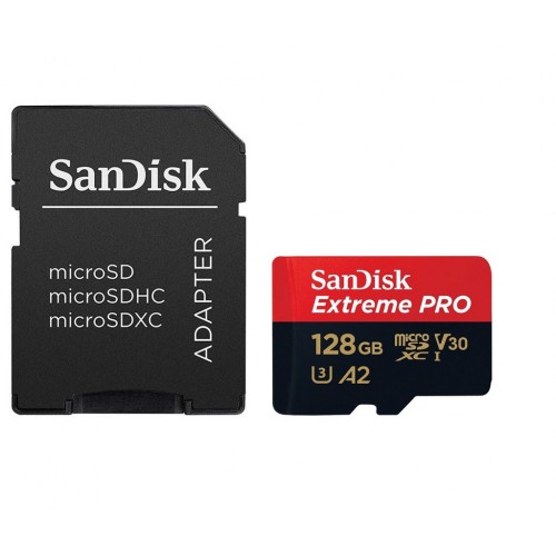 Sandisk Extreme Pro MicroSDXC UHS-1 Memory Card With Adapter — 128GB, 200mbps (SDSQXCD-128G-GN6MA)