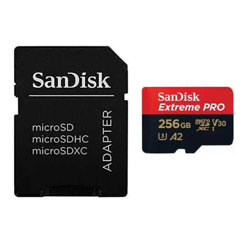 Sandisk Extreme PRO MicroSDXC UHS-I Memory Card With Adapter (SDSQXCD-256G-GN6MA) — 256GB, 200mbps