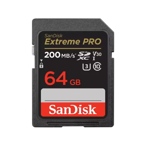 SanDisk Extreme PRO SDXC UHS-I Memory Card (SDSDXXU-064G-GN4IN) — 64GB, 200mbps