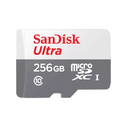 SanDisk Ultra Micro SDXC Memory Card — 256GB, Class-10, 100Mbps, UHS-I (SDSQUNR-256G-GN3MN)