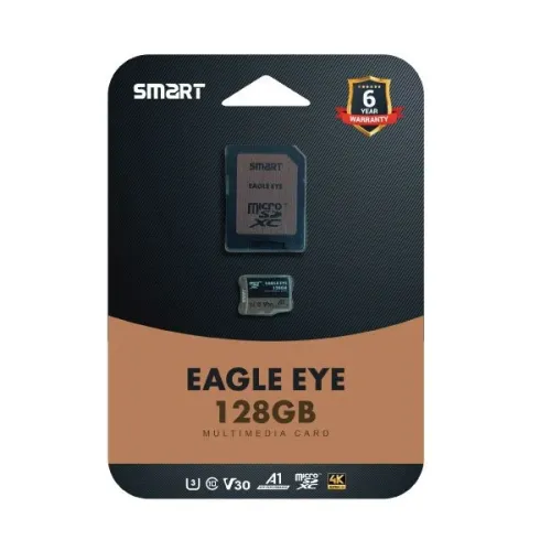 Smart Eagle Eye Micro SDXC Memory Card with Adapter — 128GB, UHS-I U3 Class10