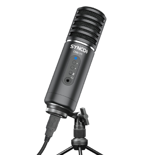 SYNCO CMic-V1 Professional Condenser Microphone — Desktop USB, Large Diaphragm, Black