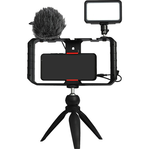 SYNCO Vlogger Kit1 with Microphone and Fill Light — for Camera/Smartphone, Black