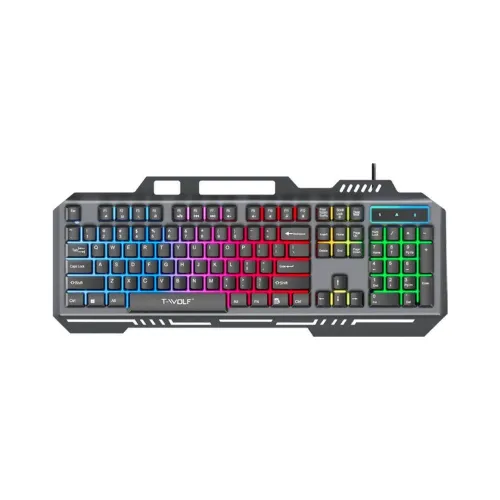 T-WOLF T16 Wired Gaming Keyboard — Membrane, RGB Lighting