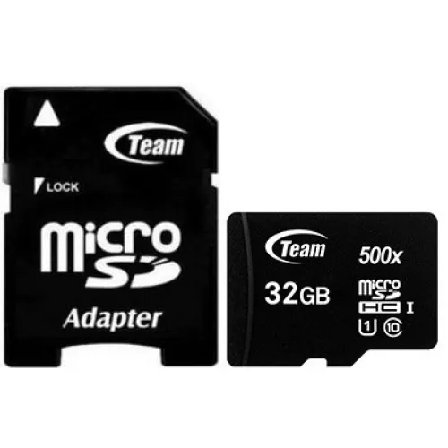 TEAM MicroSDHC/SDXC Memory Card with Adapter — 32GB, UHS-I U1 C10