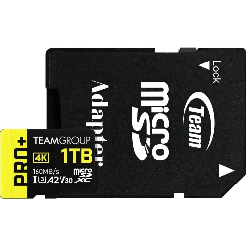 TEAM A2 PRO+ Memory Card with Adapter — 1TB, MicroSDXC UHS-I U3 V30