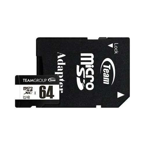 TEAM Micro SDXC Memory Card with Adapter — 64GB, C10 UHS-I
