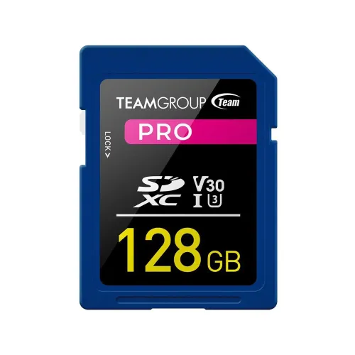 TEAM PRO Memory Card — 128GB, SDXC, UHS-I U3, V30, 4K