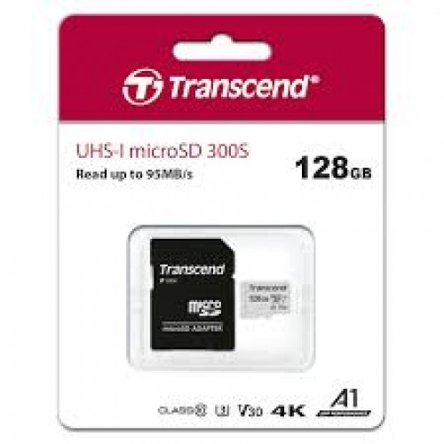 Transcend Micro SD Memory Card — 128GB, Class 10, With Adapter