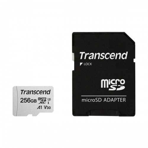 Transcend Micro SD Memory Card with Adapter — 256GB, UHS-I U3 (TS256GUSD300S-A)