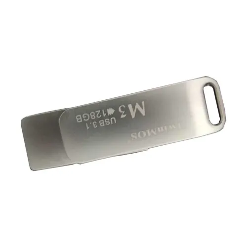 TwinMOS M3 Pen Drive — 128GB, USB 3.1 Gen 1, Metal Body, Silver