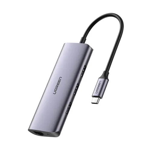 Ugreen CM252 Converter — Type-C Male to Tri USB Lan Micro USB Female #60718