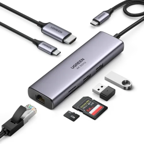 UGREEN CM512 USB-C Multifunction Adapter — 7-in-1, 4K HDMI & Ethernet, #90568