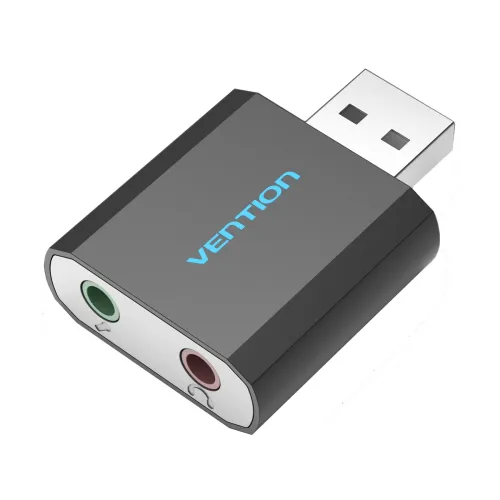 Vention VAB-S17-B External USB Sound Card — Metal Body