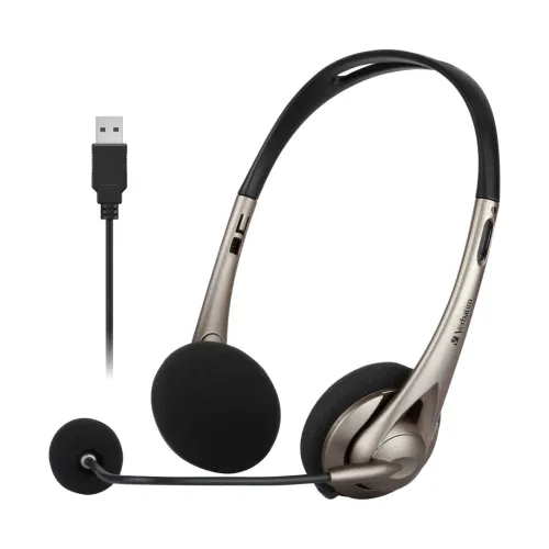 Verbatim Headset with Boom Mic — Noise Cancelling #66556