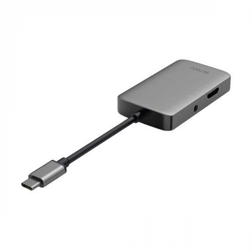 WiWU Alpha A513HVP USB Type C HUB — 5 in 1, Gray
