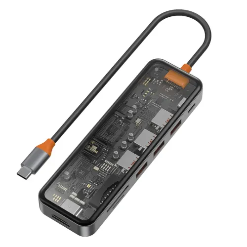 WiWU Cyber Hub — 7-in-1 Type-C Hub, Transparent Design