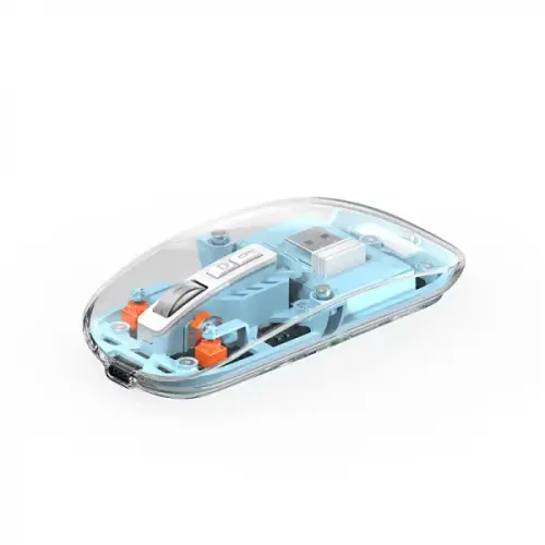 WiWU WM105 Wireless Mouse — Crystal Transparent, Magnetic