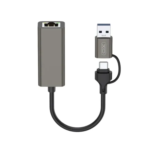 XO HUB018 Ethernet Adapter — USB-C and USB-A