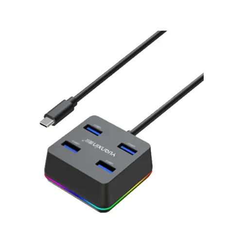 Yuanxin X-3205T Hub — Type-C Male to Quad USB Type-C