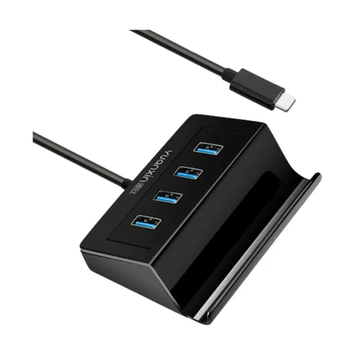 Yuanxin X-3209T Hub — Type-C Male to Quad USB Female