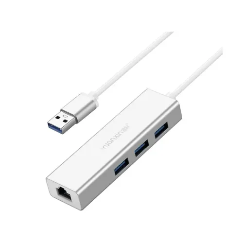Yuanxin X-3561 Multi-Interface HUB — USB to Tri USB & LAN