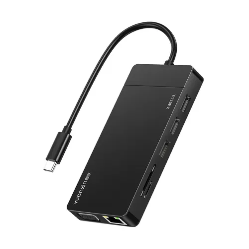 Yuanxin X-80311L Multiport Type-C Hub — Dual Display, 11 in 1