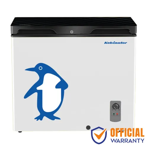 Kelvinator KCCF-225DFG Glass Door Deep Freezer — 225 Litre, White