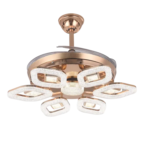 Qulik Q-T8299 Decorative Chandelier Ceiling Fan — 48", With Light and Remote