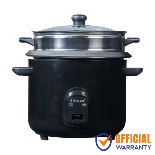 Singer 28STEAMCHEF-MSGL-BLK Rice Cooker with Steamer — 2.8 L