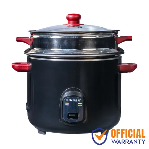 Singer 28STEAMCHEF-SSMT-RBK Rice Cooker With Steamer — 2.8 L