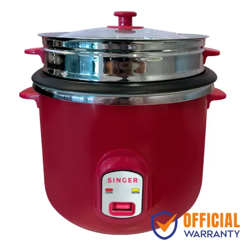 Singer B2800DELUX Rice Cooker With Steamer — 2.8 L, Pink