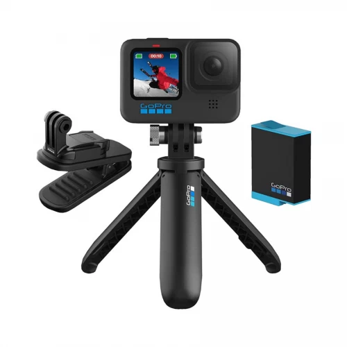 GoPro HERO10 Black Action Camera with Accessories Bundle — 23MP, 5.3K Ultra HD, Waterproof, Touch Screen