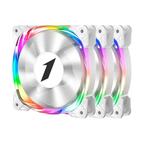1STPLAYER M3 ARGB Casing Cooling Fan Combo — 3-in-1, White, with Controller and Hub