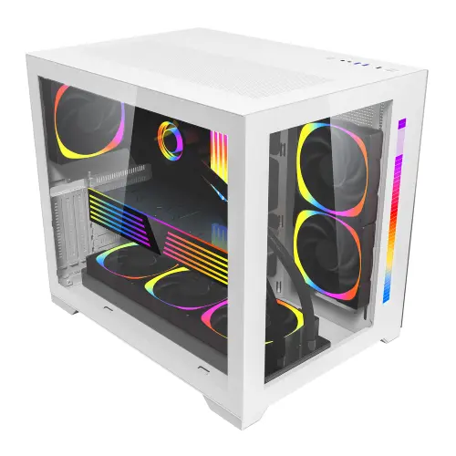 1STPLAYER SP7 Mid Tower RGB Gaming Case — White