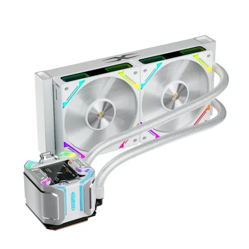 1STPLAYER X-240 Liquid CPU Cooler — ARGB, White