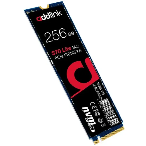 Addlink S70 Lite SSD — 256GB, M.2 2280, NVMe PCIe Gen 3 x4