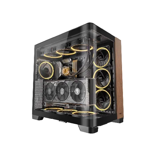 Antec C8 CURVE WOOD Elite Constellation Series Full View Gaming Casing — E-ATX, ARGB