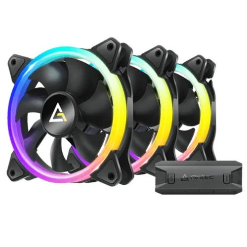 Antec Neon 120 ARGB Casing Fan with Controller — 3-in-1 Pack