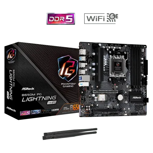 ASRock B650M PG Lightning WiFi Micro-ATX Motherboard — AM5