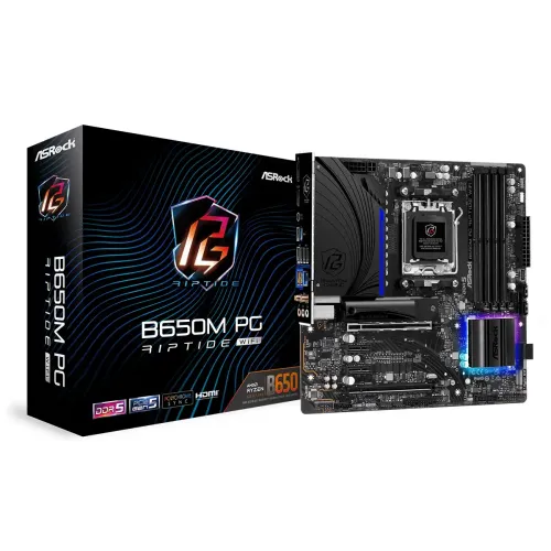 ASRock B650M PG Riptide WiFi Micro-ATX Motherboard — AMD AM5