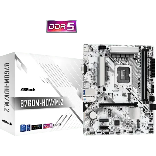 ASRock B760M-HDV/M.2 Micro ATX Motherboard — DDR5