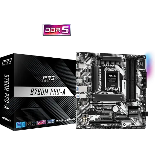 ASRock B760M Pro-A Micro ATX Motherboard — DDR5