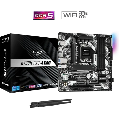 ASRock B760M Pro-A WiFi Micro ATX Motherboard — DDR5