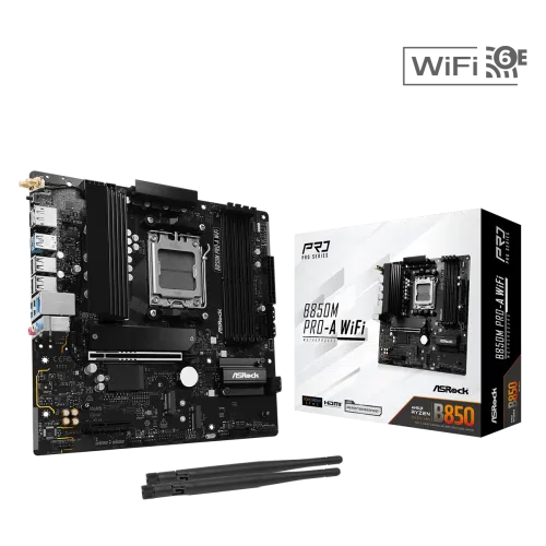 ASRock B850M Pro-A WiFi Motherboard — AM5, DDR5, mATX